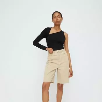 Шорты джинсовые с необработанным кр