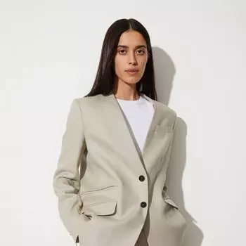 Жакет льняной без воротника