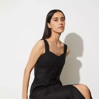 Сарафан льняной на широких бретелях