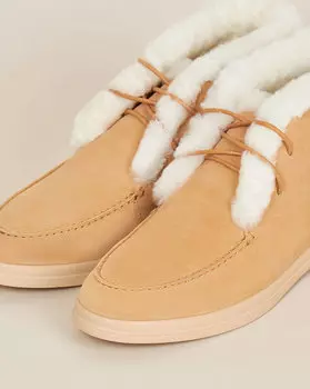 Ботинки с мехом на шнурках 42