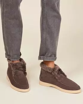 Ботинки с мехом на шнурках 42
