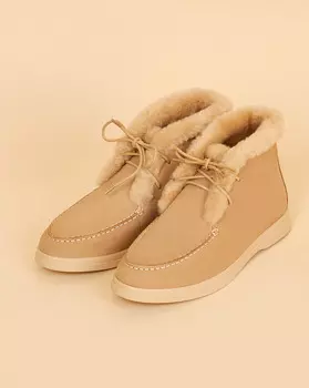 Ботинки с мехом на шнурках 42