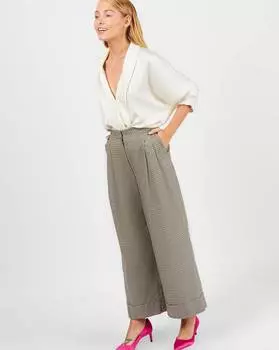 Брюки кюлоты в клетку XS