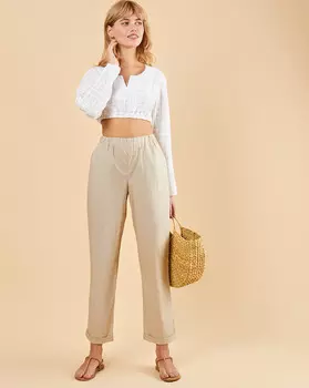 Брюки на резинке укороченные XS