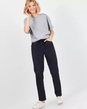 Брюки на завязках в полоску XS