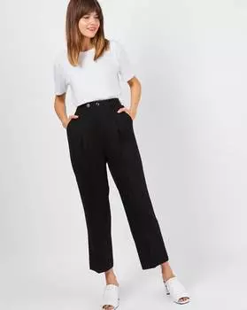 Брюки с защипами из шерсти L