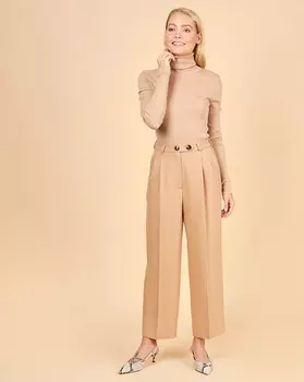 Брюки с защипами из шерсти XS