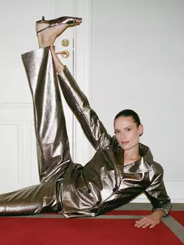 Брюки широкие из искусственной кожи