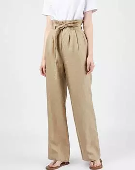 Брюки широкие изо льна S