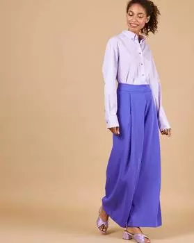 Брюки широкие с защипами S