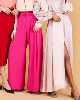 Брюки широкие с защипами XS