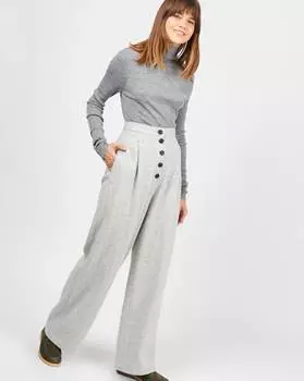 Брюки широкие с завышенной талией S