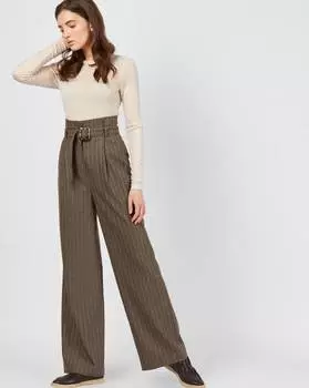 Брюки широкие с завышенной талией XS