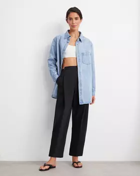 Брюки со складками на пуговицах