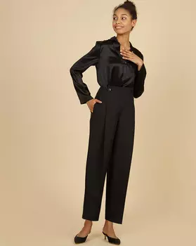 Брюки со складками на пуговицах M