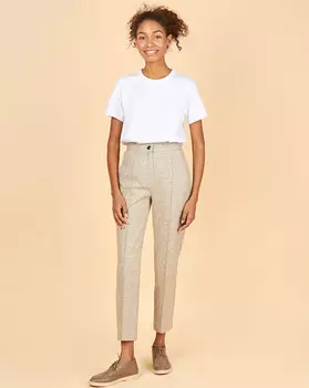 Брюки укороченные из трикотажа L