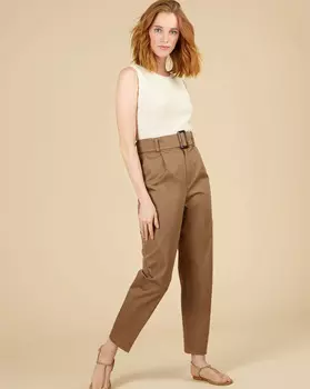 Брюки укороченные с пряжкой L