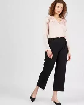 Брюки укороченные со складками L