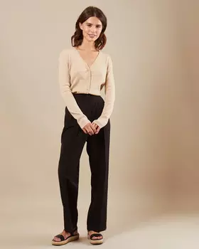 Брюки укороченные со складками XXS