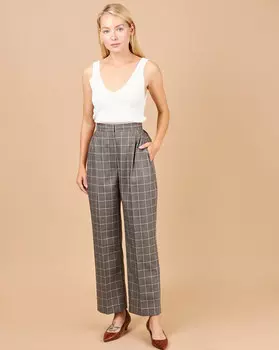 Брюки укороченные в клетку XS