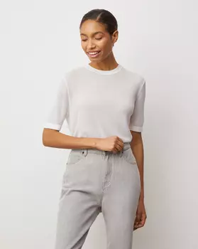 Джемпер фактурный с коротким рукавом