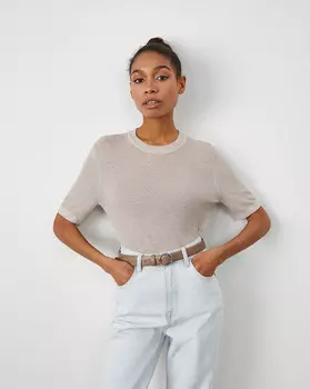 Джемпер фактурный с коротким рукавом