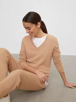 Джемпер из 100% кашемира с v-образной горловиной