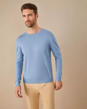 Джемпер из пима хлопка (Голубой)