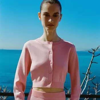 Кардиган из ажурного трикотажа