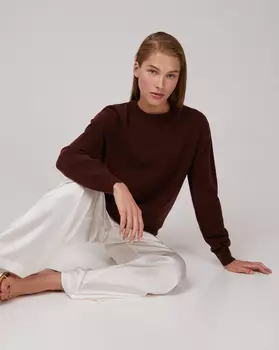 Джемпер с круглой горловиной из 100% superior mongolian cashmere