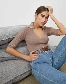 Джемпер с отложным воротником L