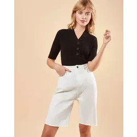 Джемпер с пуговицами в рубчик M