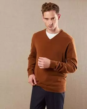 Джемпер с V-образным вырезом из 100% superior mongolian cashmere