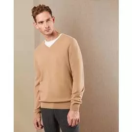 Джемпер с V-вырезом из 100% superior mongolian cashmere XL