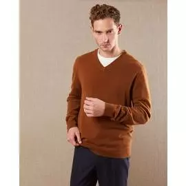 Джемпер с V-вырезом из 100% superior mongolian cashmere XXL