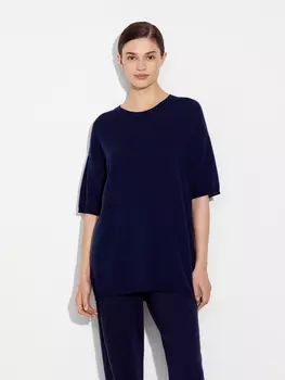 Джемпер удлиненный с коротким рукавом