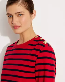 Джемпер в полоску с пуговицами