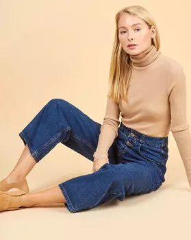 Джинсы широкие на пуговицах M