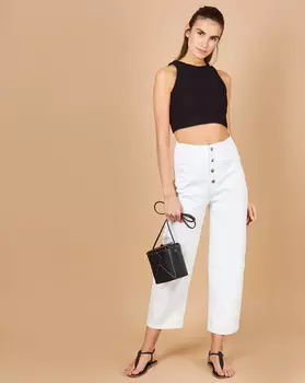 Джинсы широкие на пуговицах S