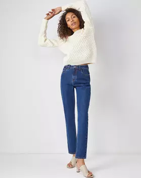 Джинсы свободного кроя с высокой посадкой