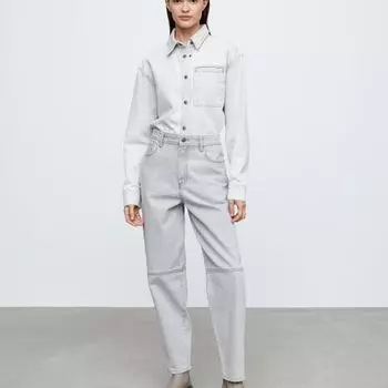 Джинсы свободные с высокой посадкой