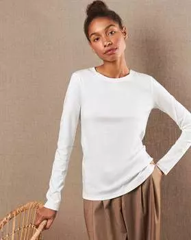 Футболка с длинным рукавом из тонкого трикотажа L