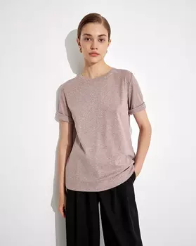 Футболка с удлиненным рукавом меланж