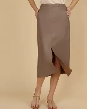 Юбка кожаная миди XS