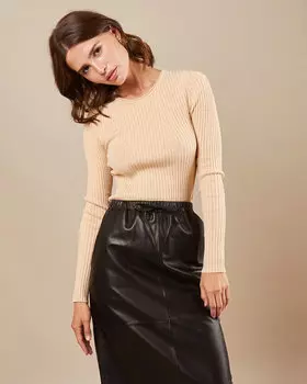 Юбка кожаная с завязками XS