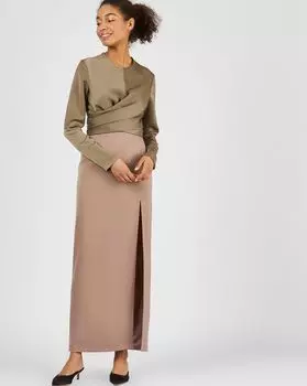 Юбка макси с боковым разрезом XS