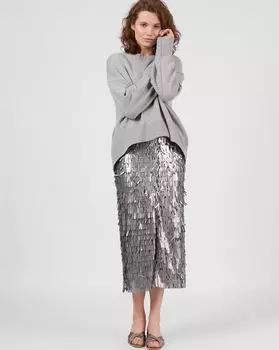 Юбка миди из острых пайеток M