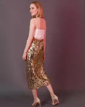 Юбка миди из пайеток S