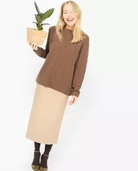 Юбка миди из тонкой шерсти S