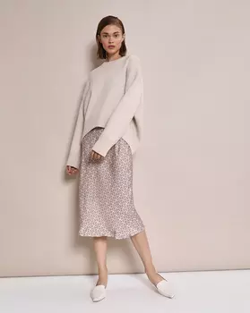 Юбка миди на резинке (принт цифры 12)